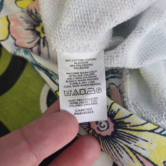 Lou and grey womens size large tropical floral terry cloth pullover sweatshirt - Picture 5 of 8